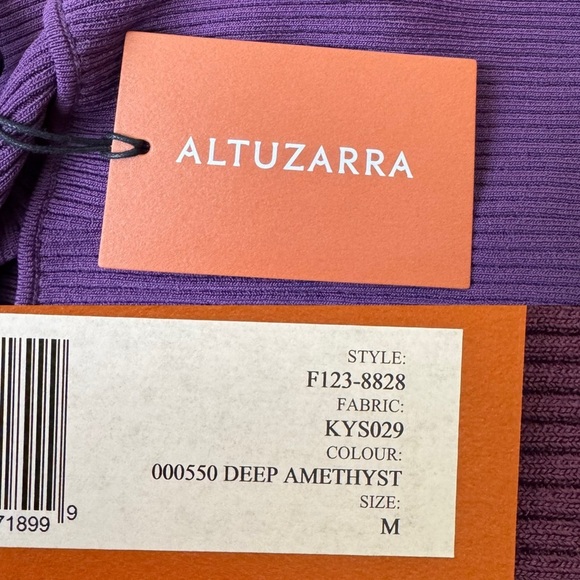 NWT Altuzurra Odin Cut-out Ribbed-Knit Top in Deep Amethyst Purple Medium - Picture 9 of 10